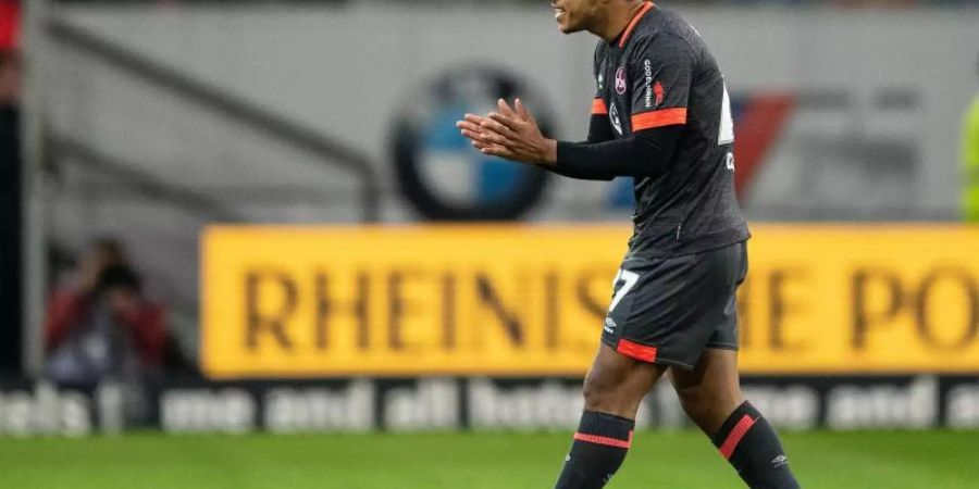 Nürnbergs Matheus Pereira wurde vom DFB-Sportgericht für drei Spiele gesperrt. Foto: Marius Becker