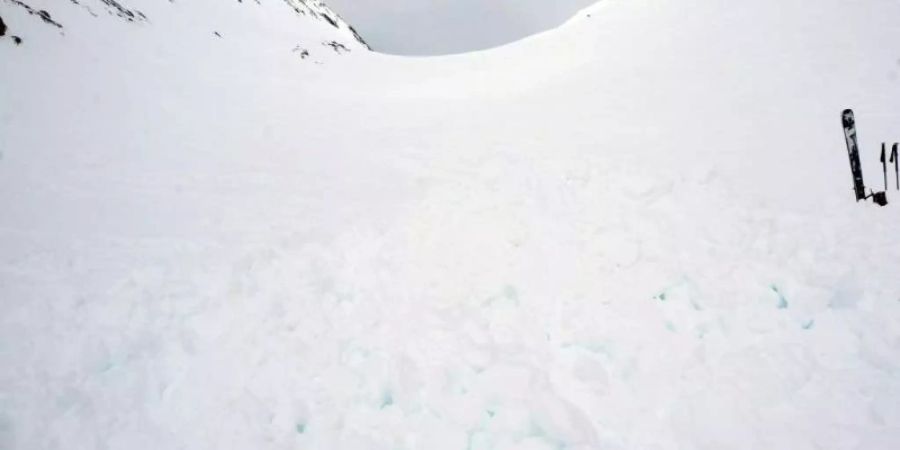 Das Gebiet der Grünhornlücke, wo vier Skifahrer bei einer Lawine verschüttet wurden. Foto: Kantonspolizei Wallis