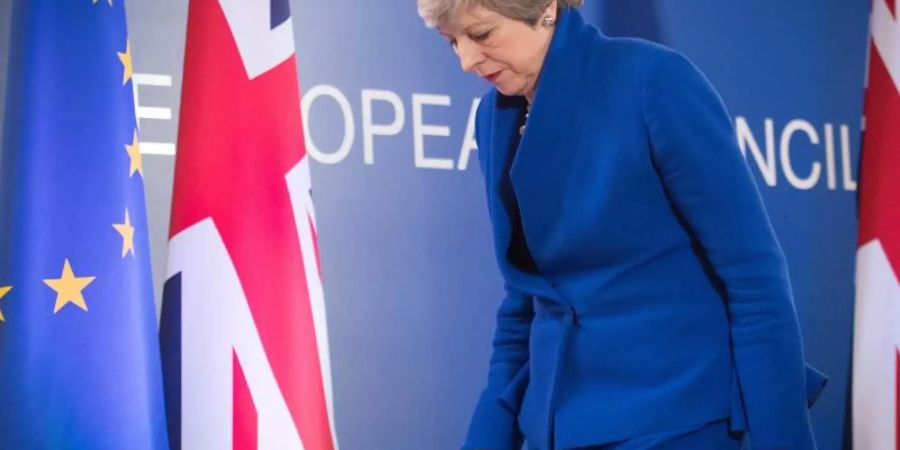 Die britische Premierministerin Theresa May beim Abschluss des EU-Gipfels. Grossbritannien bekommt für den Brexit Zeit bis zum 31. Oktober. Foto: Stefan Rousseau/PA Wire