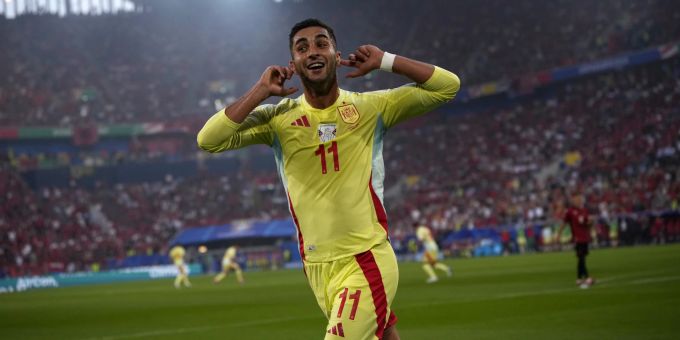 Ferran Torres schiesst Spanien an der EM 2024 zum Sieg über Albanien. EM 2024 Ferran Torres