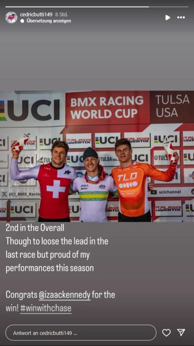 Cedric Butti (l.) muss sich im Gesamtweltcup mit Platz zwei zufrieden geben. Cedric Butti