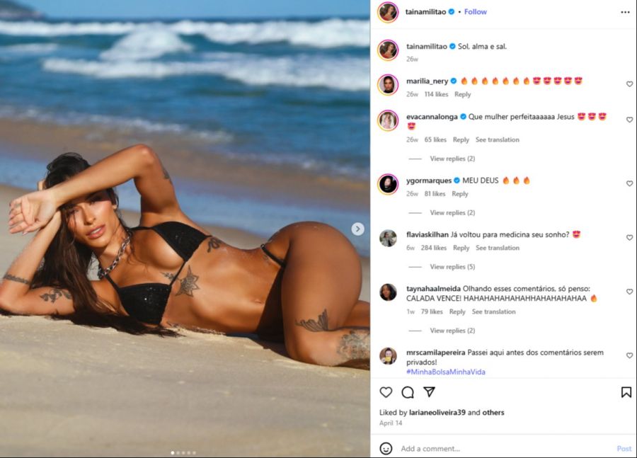 Tainá Militão ist ein Model und eine Fitness-Influencerin.