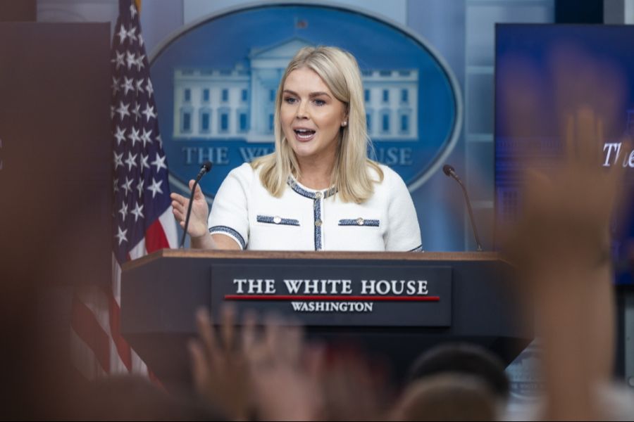 Trump-Sprecherin Karoline Leavitt glaubt, dass die Demokraten mit den Mail-Leaks von Trumps Erfolgen ablenken wollen.