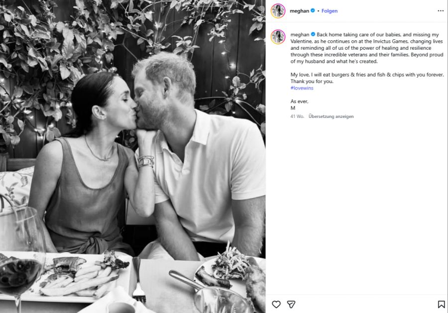 Auch, wenn es nicht gerade Harrys Lieblingsgericht gibt: Er und Meghan bleiben ein Herz und eine Seele.