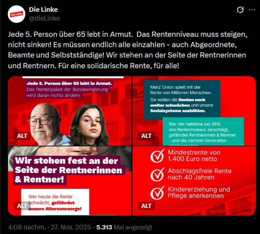 die linke Rentenpaket twitter