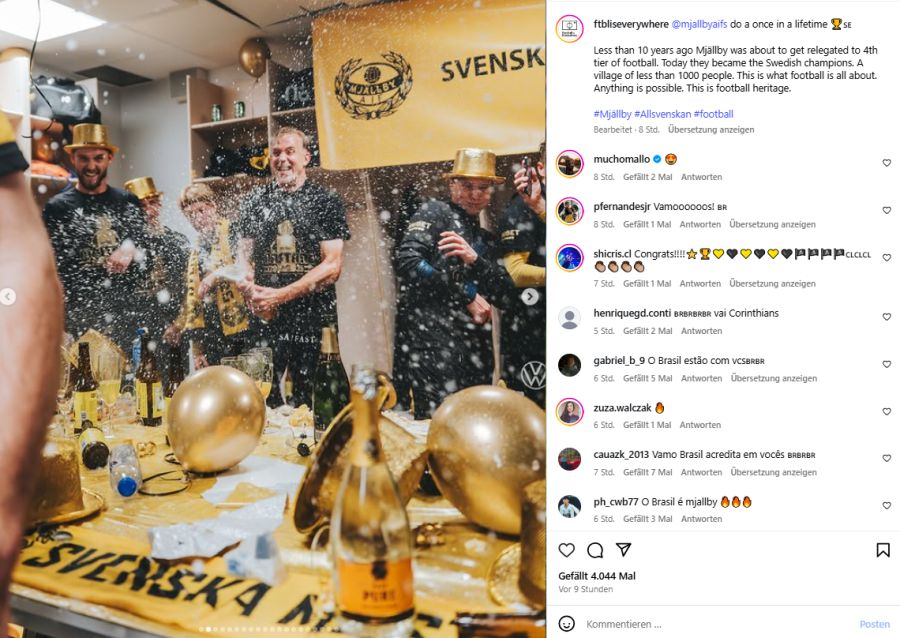 In der Kabine geht nach dem entscheidenden Spiel die Post ab.