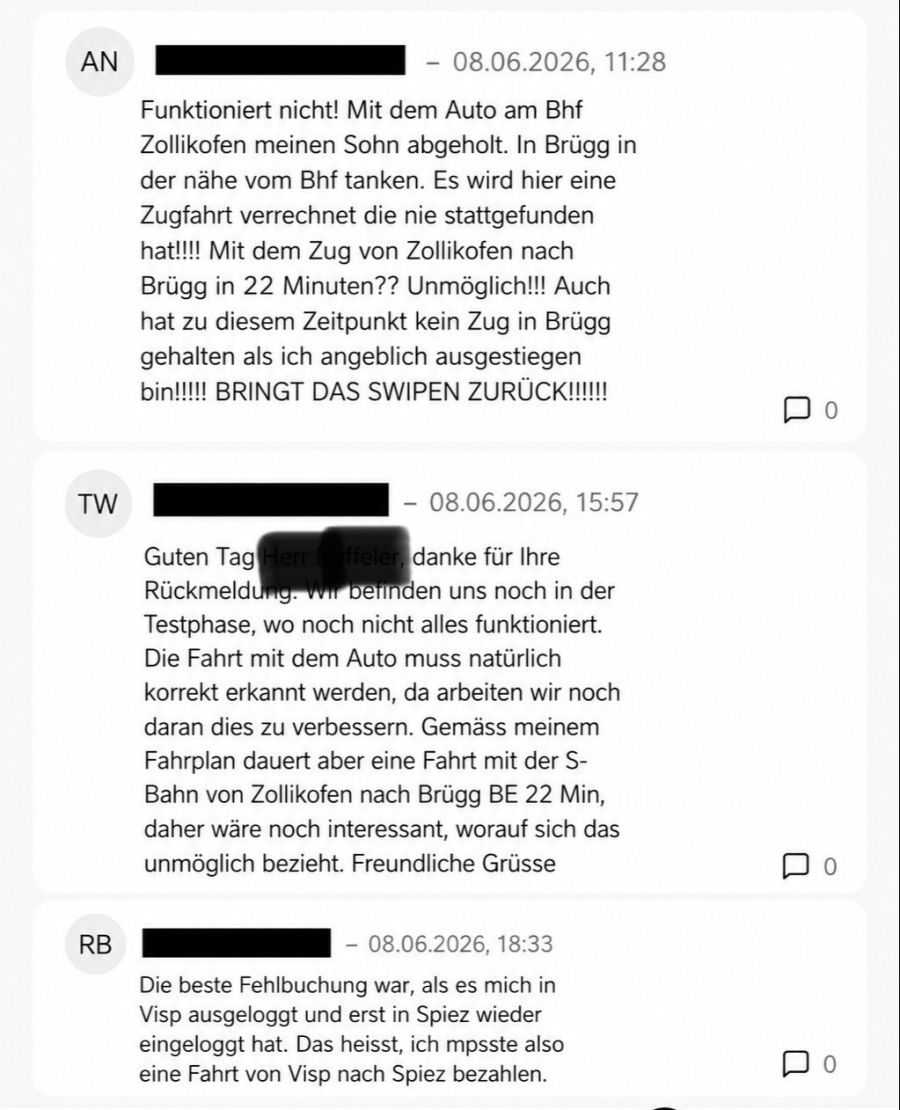 Die Community meldet mehrfach, dass Fahrten falsch erkannt wurden.