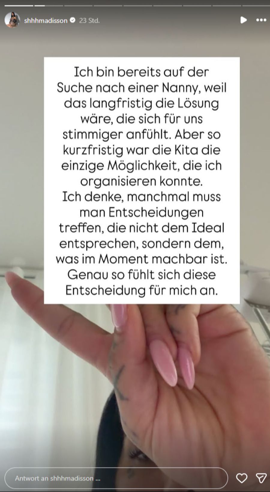 Die Zürcherin ist eigentlich auf der Suche nach einer Nanny.