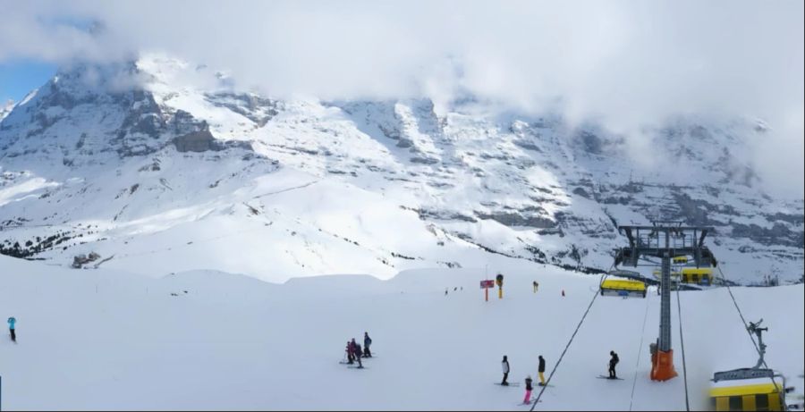 In der Jungfrau-Region BE sind die Pisten aktuell «in einem Top-Zustand», wie hier auf der Kleinen Scheidegg.