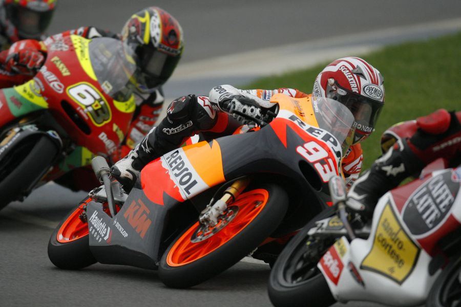 Schon seine ersten Schritte in der Motorrad-WM machte Marc Marquez im Jahr 2008 in Repsol-Farben – auf einer 125er-KTM.