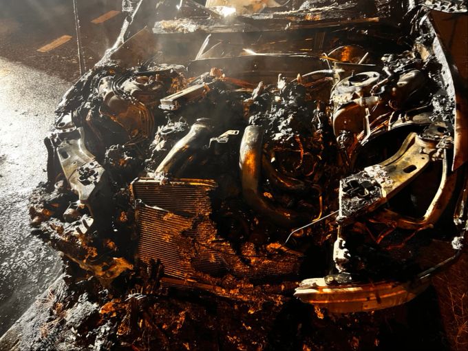 In St. Urban brannte ein Auto. Brandschaden