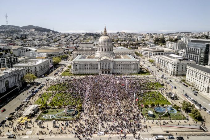 Demonstranten in San Francisco. proteste Trump