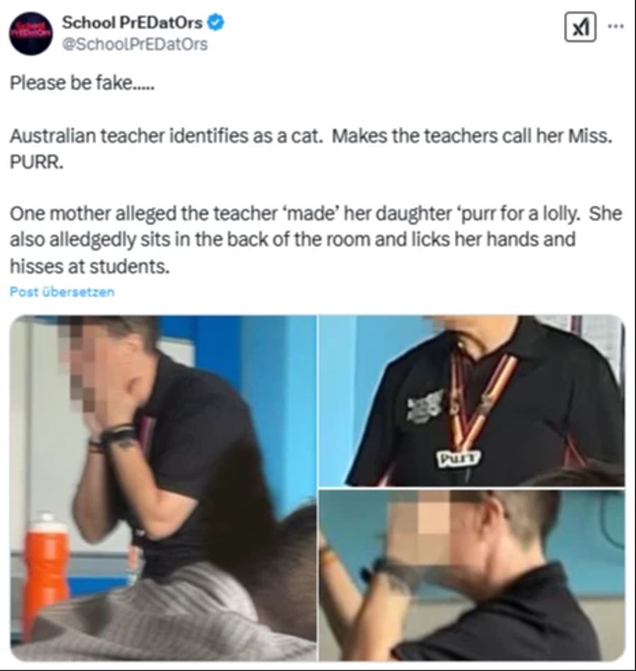 Eine Lehrerin in Australien identifiziert sich als Katze.