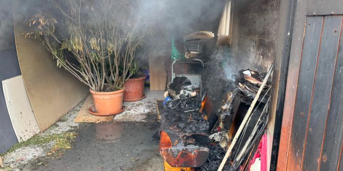 Garagenbrand in Oberriet.