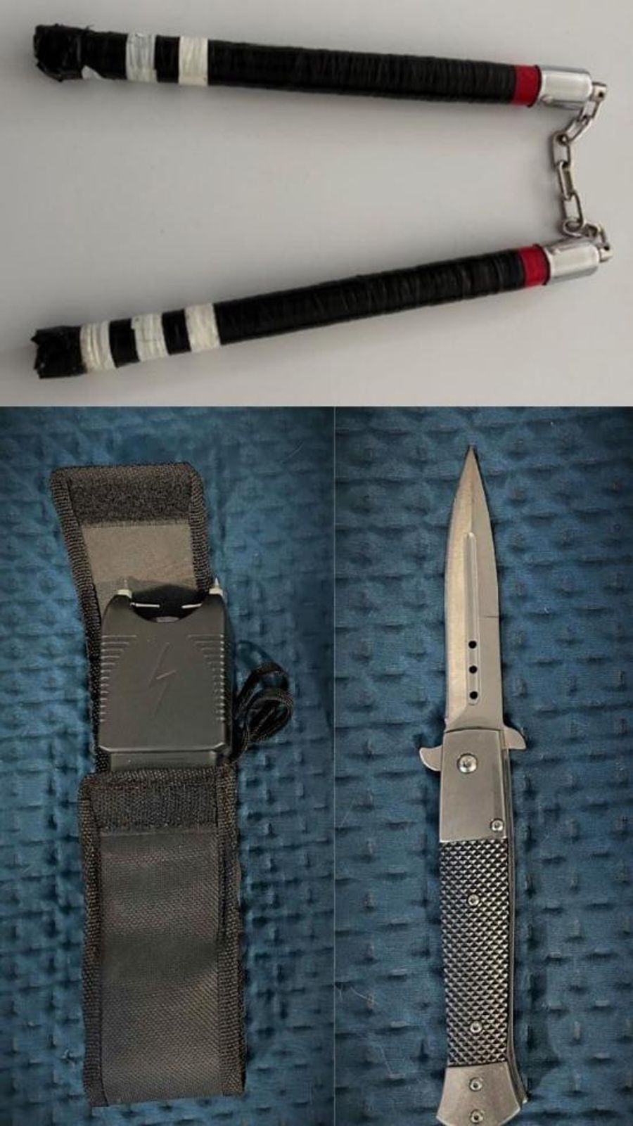 Waffen sichergestellt.