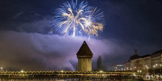 Feuerwerk über Luzern