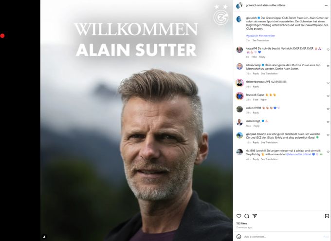 Alain Sutter dockt bei GC als Nachfolger von Sportchef Stephan Schwarz an. Alain Sutter GC