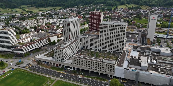 Der Mega-Wohnkomplex «Tivoli-Garten» in Spreitenbach AG wird im August von seinen Bewohnenden bezogen. Spreitenbach Tivoli-Garten