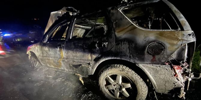 Fahrzeugbrand auf A13