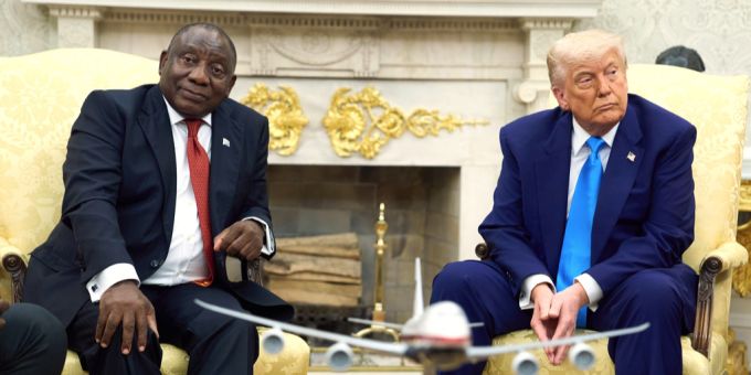 Cyril Ramaphosa und Donald Trump bei ihrem Treffen im Weissen Haus. Cyril Ramaphosa Donald Trump