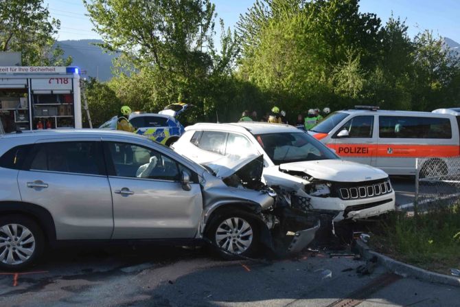 Frontalkollision in Zizers