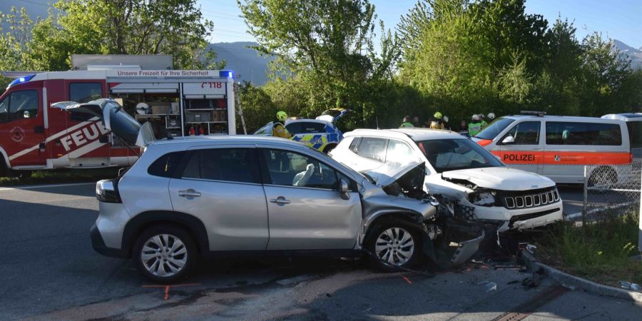 Frontalkollision in Zizers