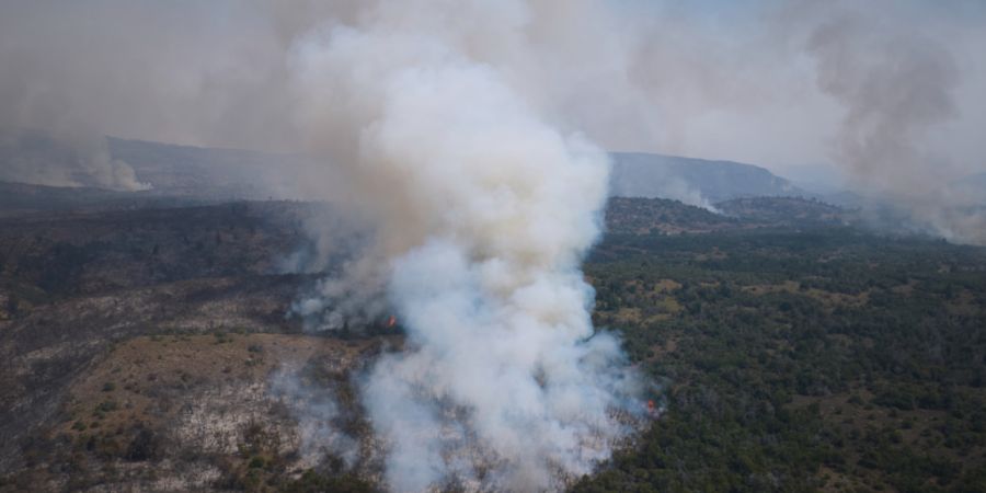 Waldbrände in der Nähe von Cholila in Argentinien. Foto: Victor R. Carivano/AP/dpa