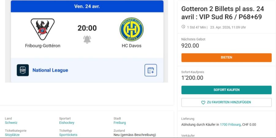 Stattliche Preise werden für ein Finalspiel verlangt.