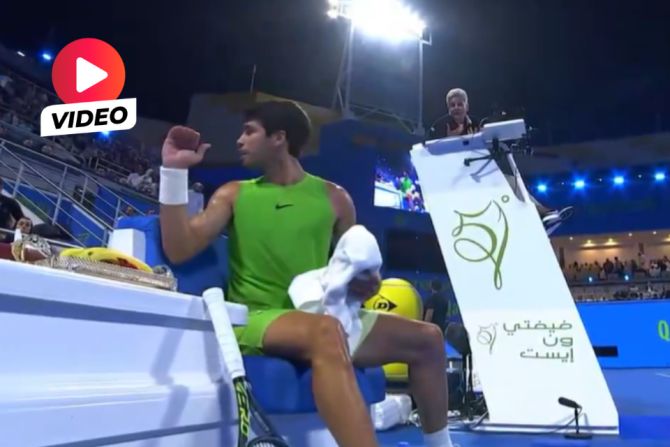 Carlos Alcaraz Doha Verwarnung