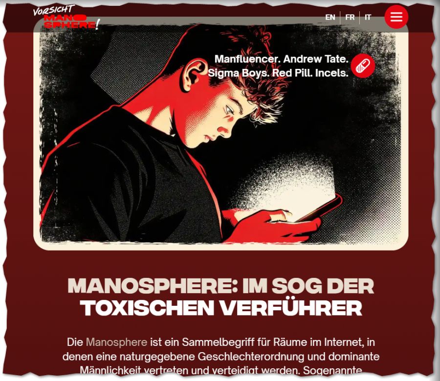 Website Vorsicht manosphere.ch