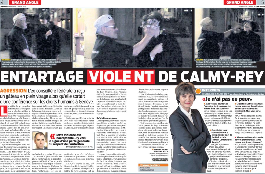 Micheline Calmy-Rey Torte Attacke