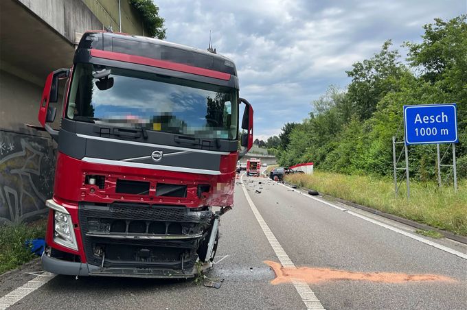 Bei der Frontalkollision verstarb die Lenkerin des Autos. Aesch BL