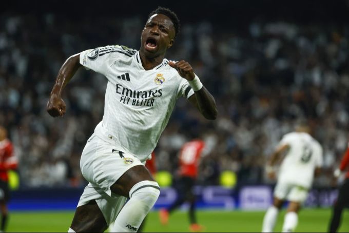Vinicius kann in der Champions League nur kurz jubeln, der Brasilianer trifft zum Ausgleich. champions league