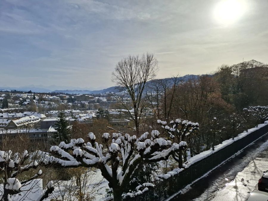 Nun bilden sich kleine Rinnsale, weil der Schnee wegtaut.