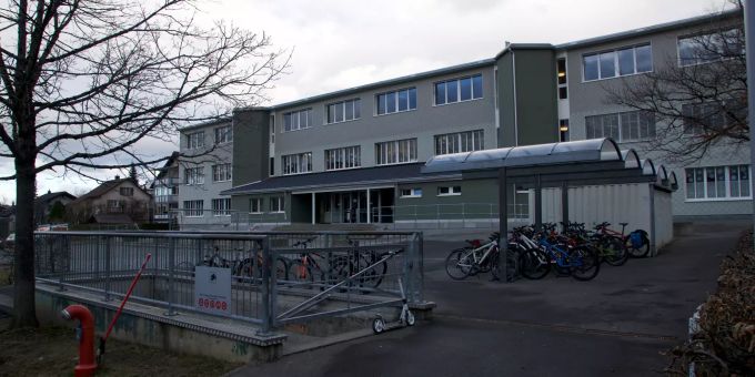 Das Schulhaus Nordstrasse in Einsiedeln. Einsiedeln