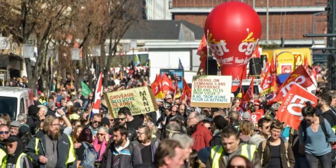 demonstration rentenreform frankreich