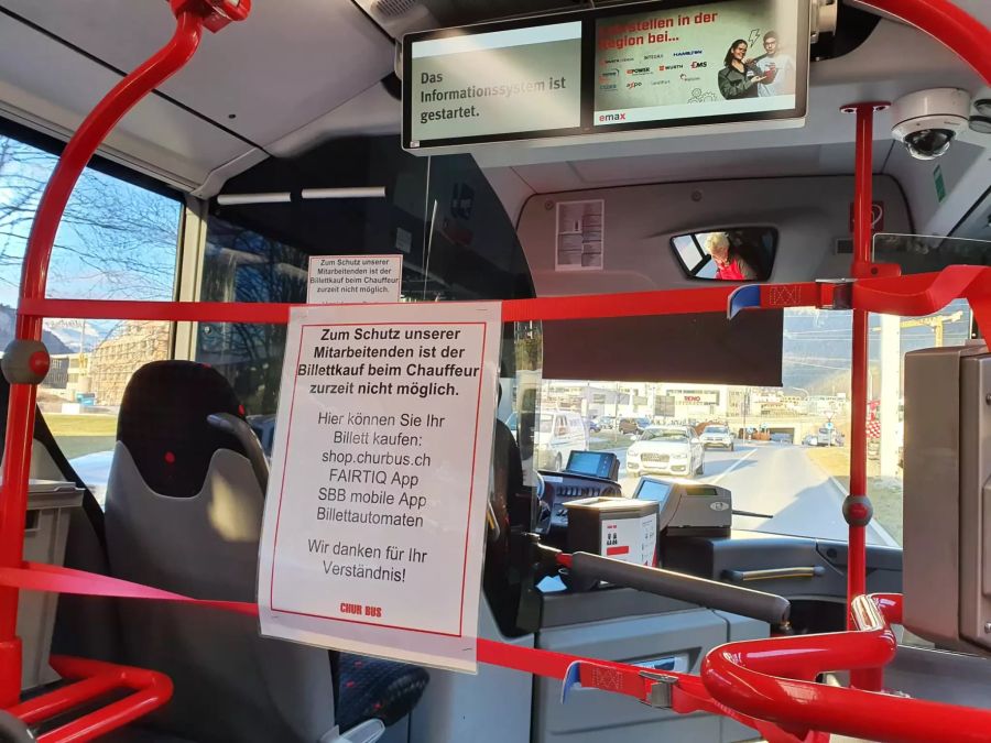 Busfahrer schützen sich auch vor dem Coronavirus.