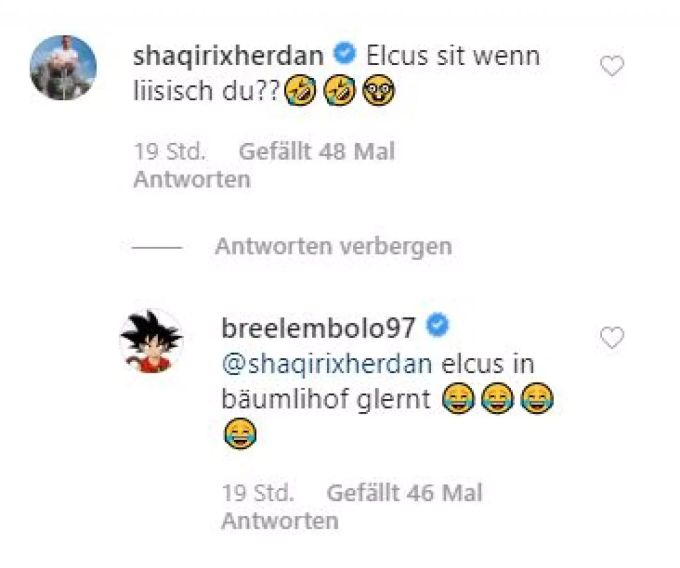 Embolo kontert Shaqiris Spruch. Embolo