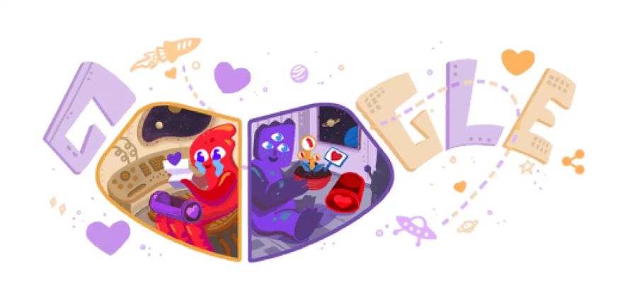 Valentinstag Google Doodle