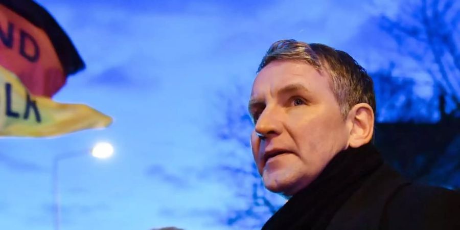Björn Höcke, Fraktionschef der AfD im Thüringer Landtag, bei einer Demonstration Anfang März in Erfurt. Foto: Martin Schutt/dpa-Zentralbild/dpa