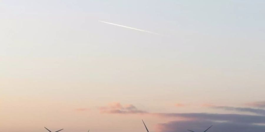 Windräder nahe Würzburg im Januar 2020