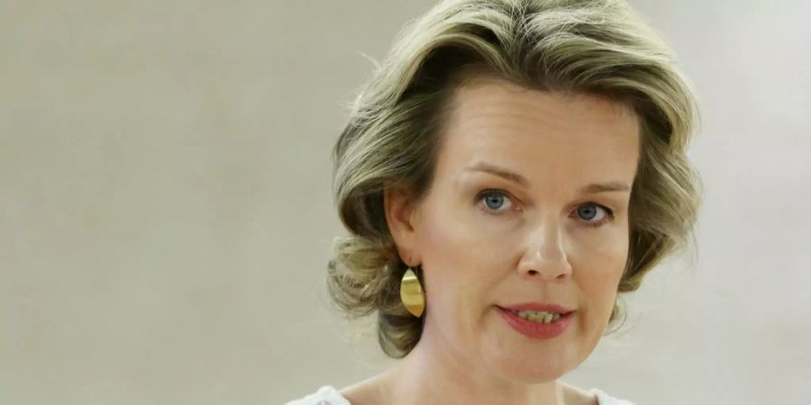 Die belgische Königin Mathilde spricht vor dem Menschenrechtsrat in Genf.