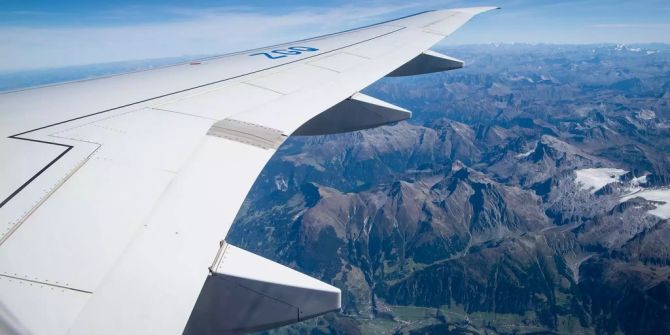 Die Aussicht aus einem Flieger.