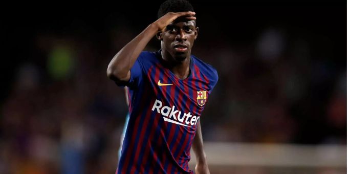 Der Franzose Ousmane Dembelé in einem Spiel mit Barcelona. Der Franzose Ousmane Dembelé in einem Spiel mit Barcelona.