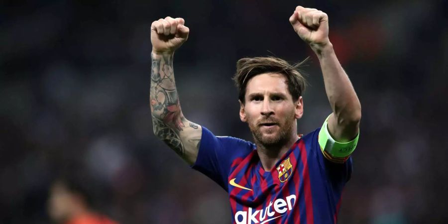 Barcelonas Lionel Messi jubelt über sein Tor.