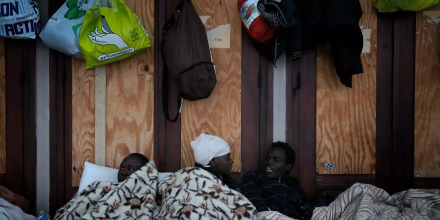 Flüchtlinge in einem Camp in Frankreich.