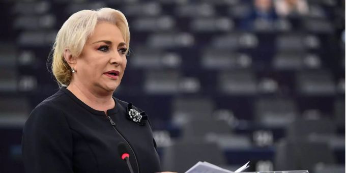 Die rumänische Premierministerin Viorica Dancila bei einer Rede im Europäischen Parlament. Viorica Dancila