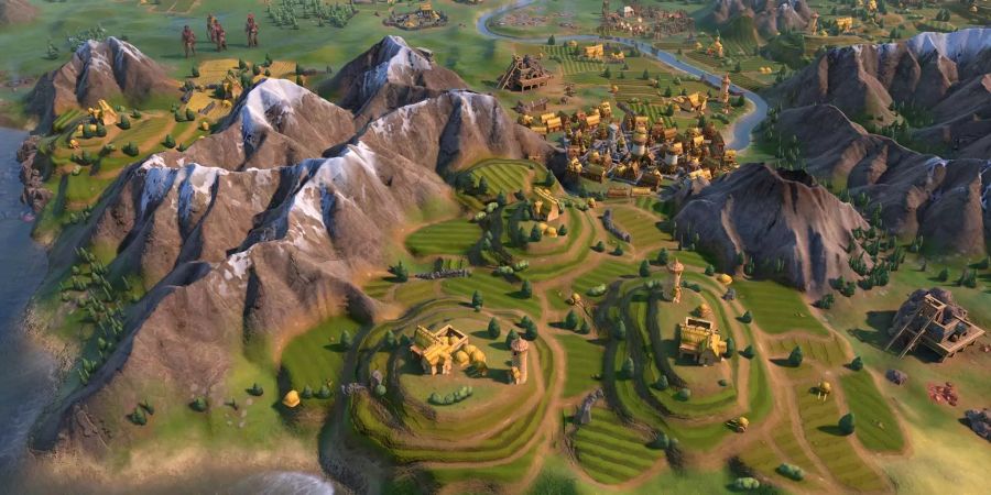 Screenshot Civilization 6 zeigt die Terrassenfarmen der Inkas