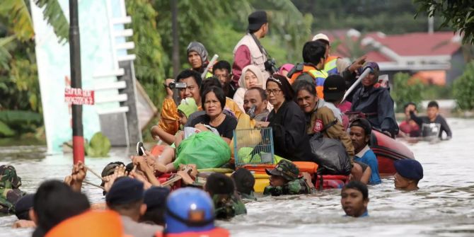 Überschwemmung in Indonesien.