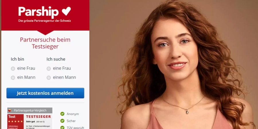 Der Internetauftritt von Parship.